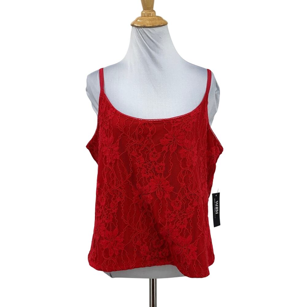 White House Black Market Tank Womens XL Poppy Forme Lace Sleeveless Scoop Top